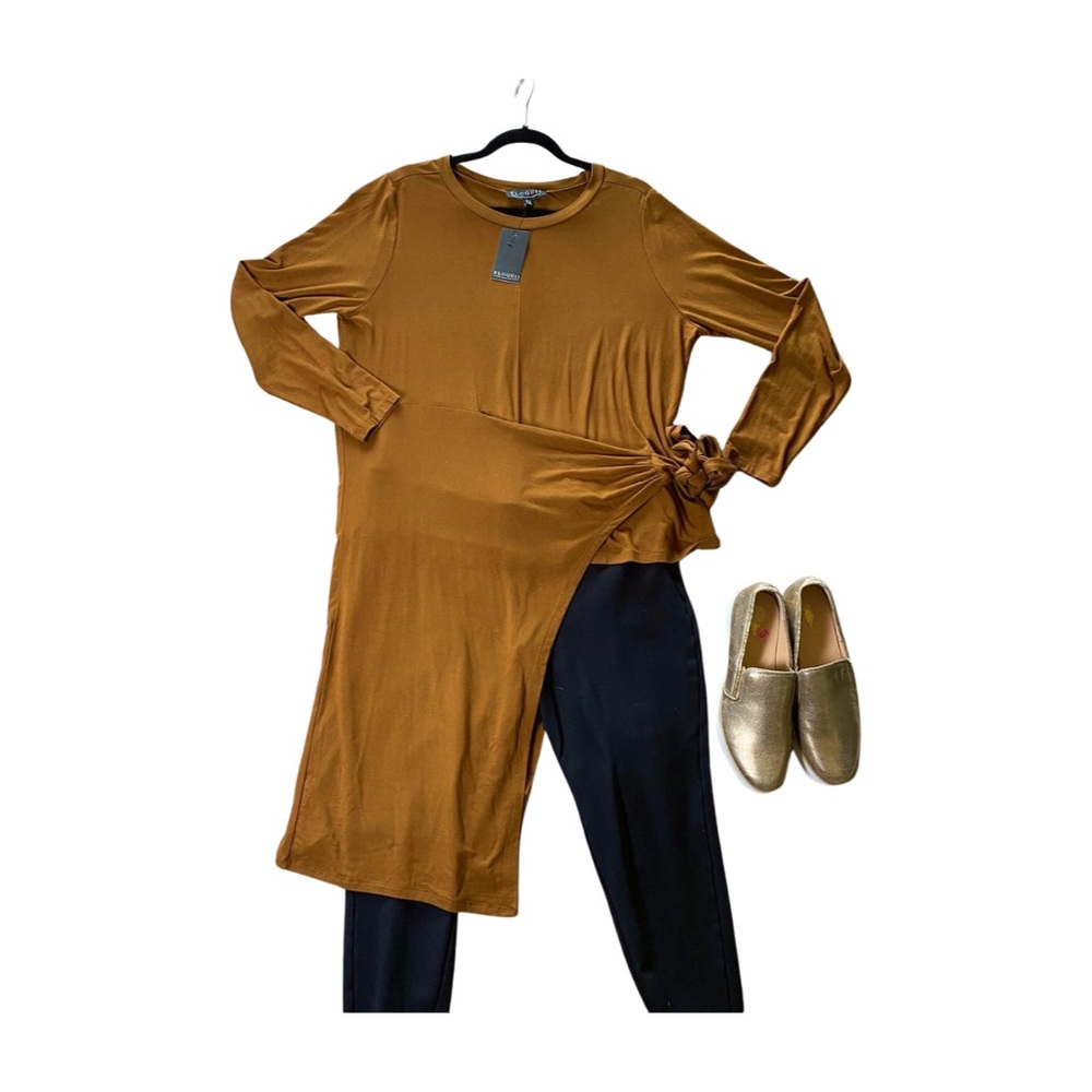 Eloquii Asymmetric Cut Long Sleeve Women’s Wrap Shirt NWT Size 18/20 - Picture 1 of 4
